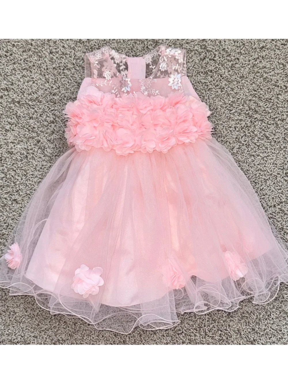 Pink Tulle Floral Princess Dress 9-12M Toddler Girl